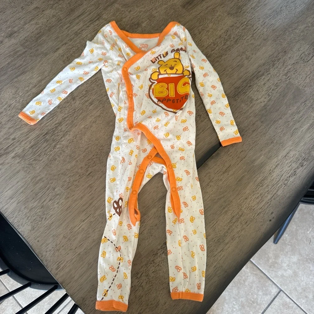 Disney Winnie the Pooh White and Orange Footed One-Piece